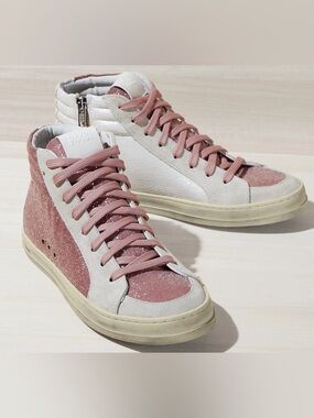 P448 Pink Glitter High Top Sneakers - Excellent Condition
